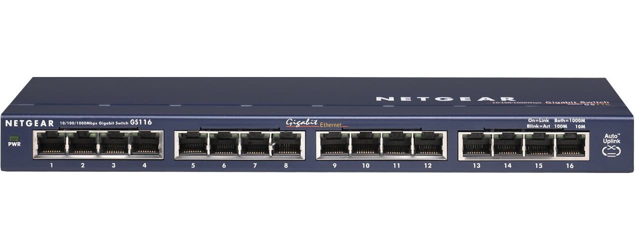 Netgear ProSAFE GS116 Gigabit Desktop Switch - 16 Ethernet Ports
