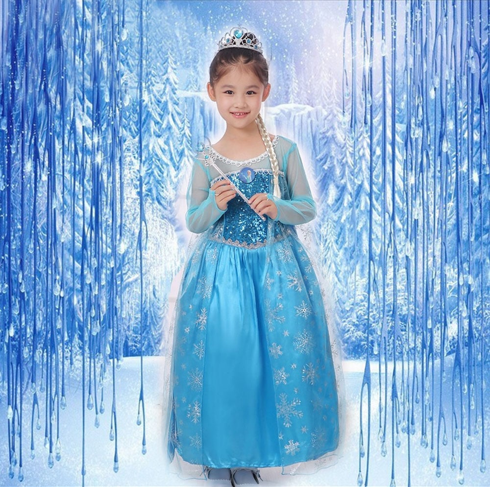 Halloween Masquerade Ball Party Frozen Elsa Dress Costume